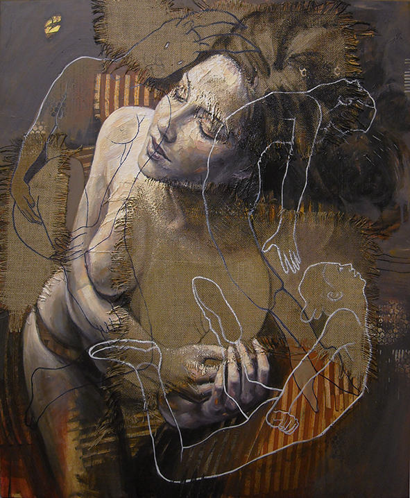 The dream, oil and acylic on canvas, cm. 100×83, 2017