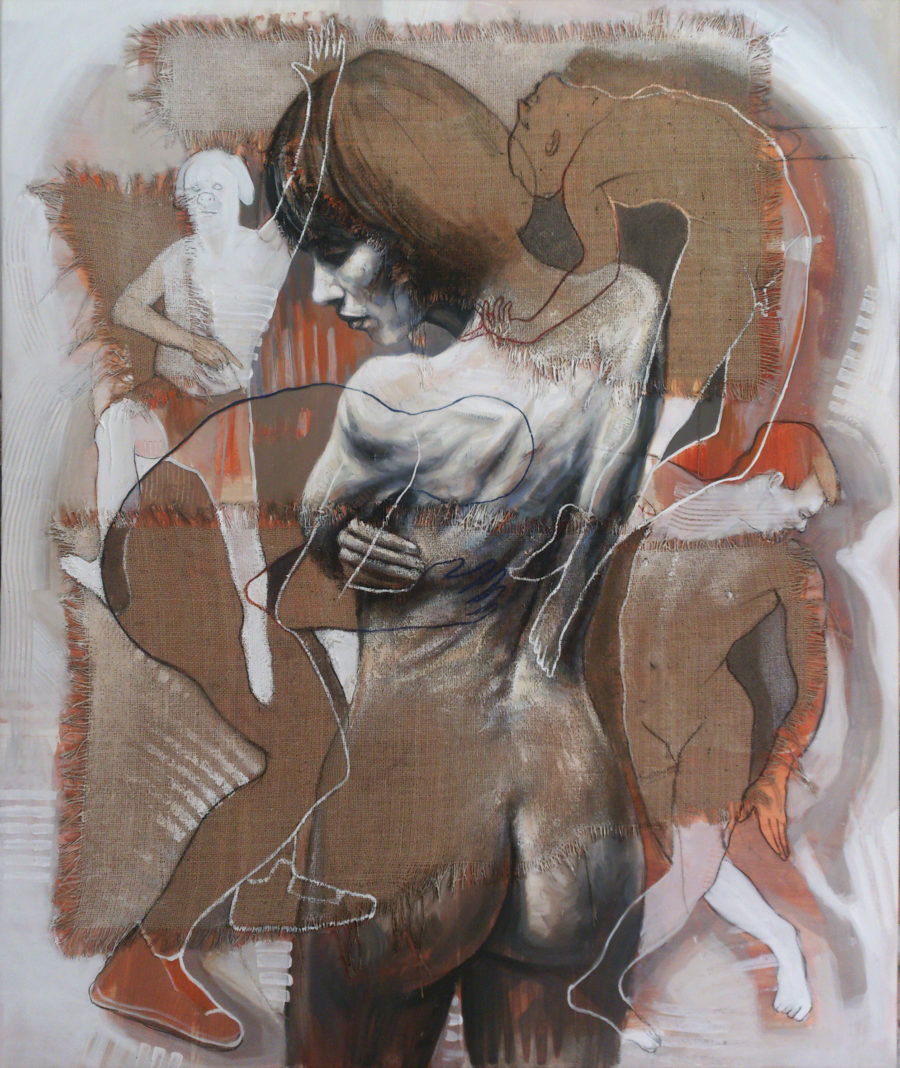 Lei lulù 8, oil and acrylic on canvas, cm. 110×130, 2018